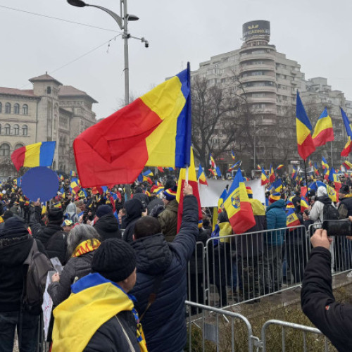 Protest AUR în București împotriva guvernului Ciolacu